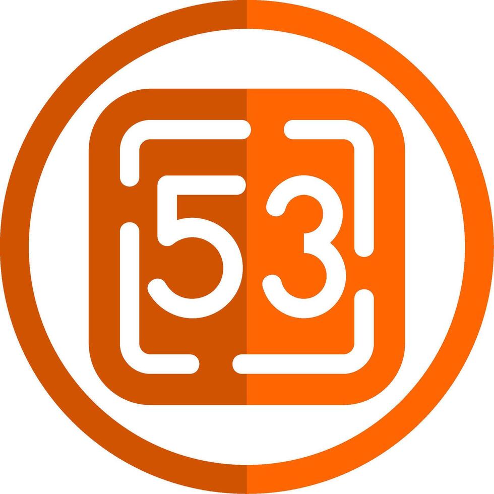 Fifty Three Glyph Orange Circle Icon vector