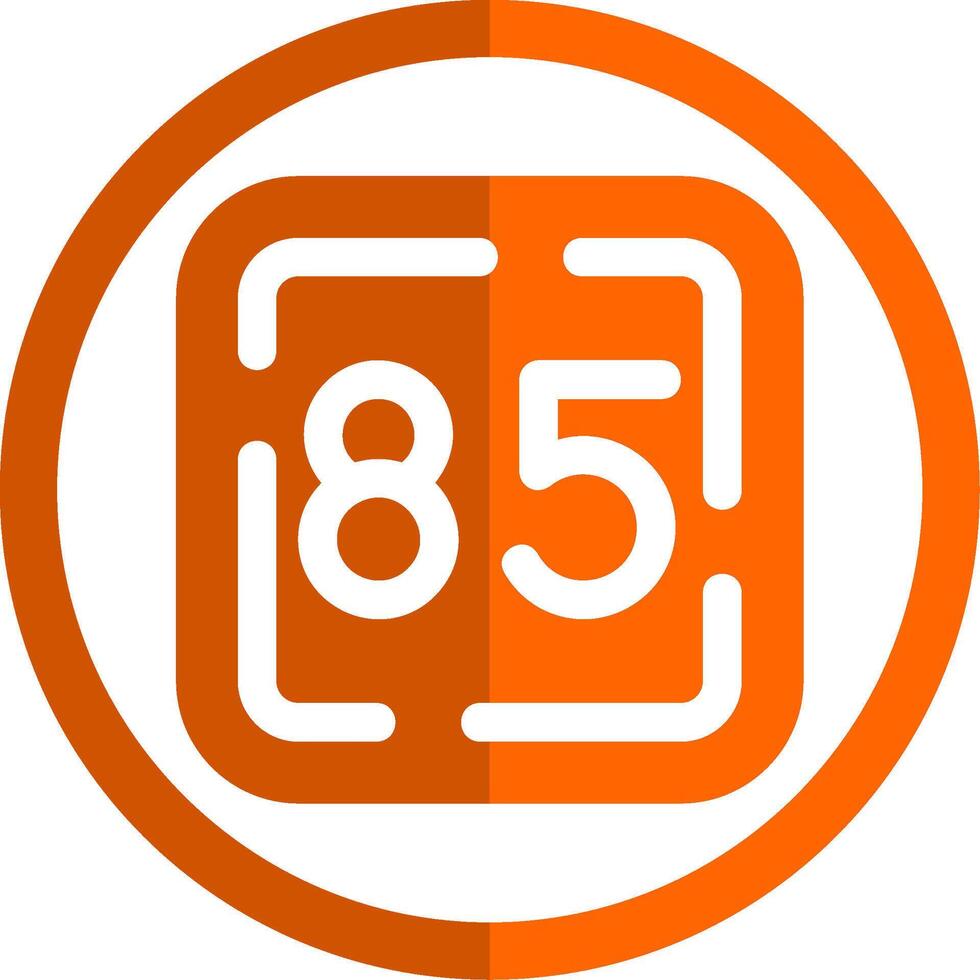 Eighty Five Glyph Orange Circle Icon vector