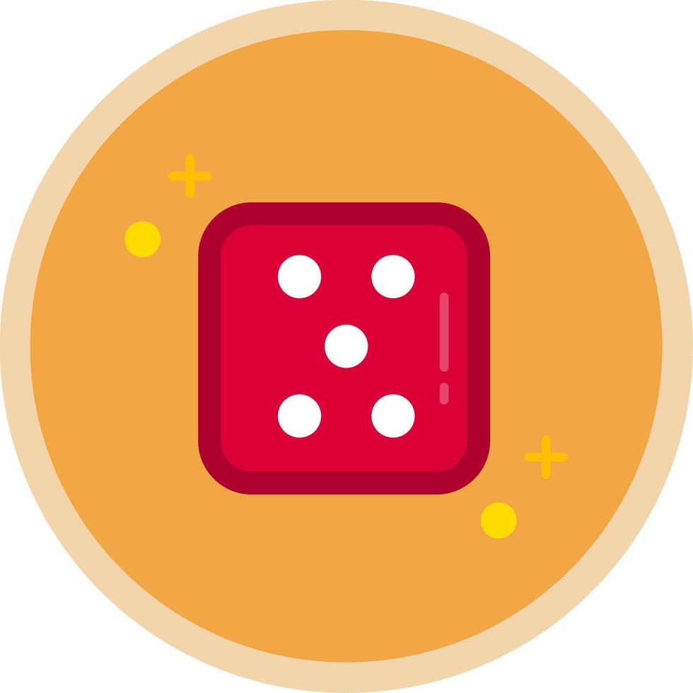 Dice five Flat Multi Circle Icon vector