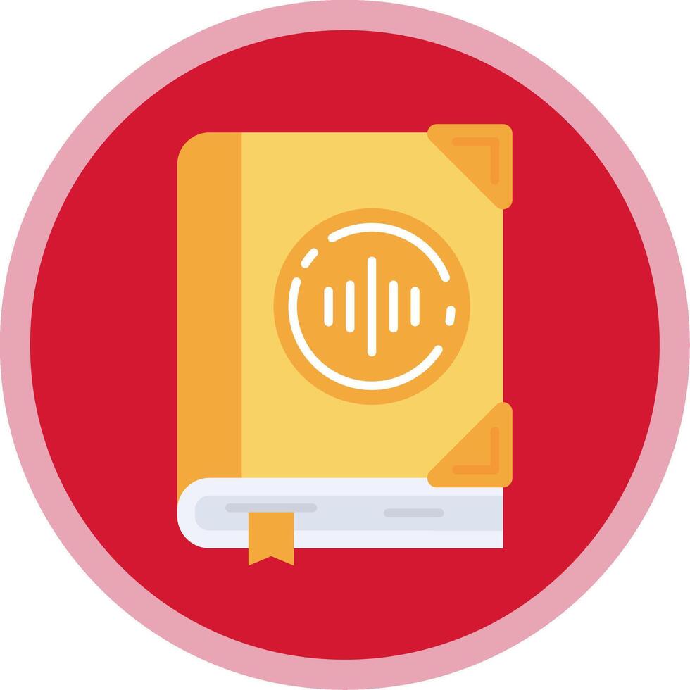 Audio book Flat Multi Circle Icon vector