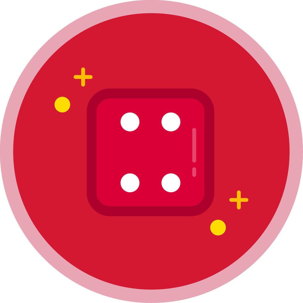 Dice four Flat Multi Circle Icon vector