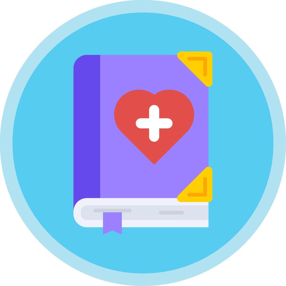 médico libro plano multi circulo icono vector