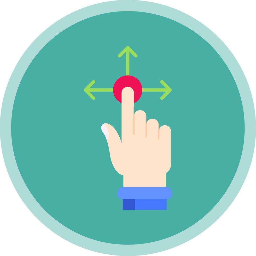 Hold and Move Flat Multi Circle Icon vector