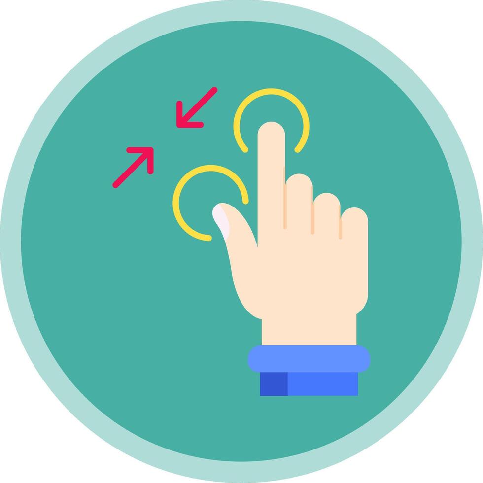 Tap and Zoom Out Flat Multi Circle Icon vector