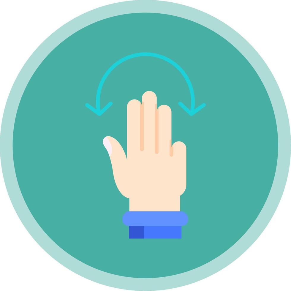 Three Fingers Rotate Flat Multi Circle Icon vector