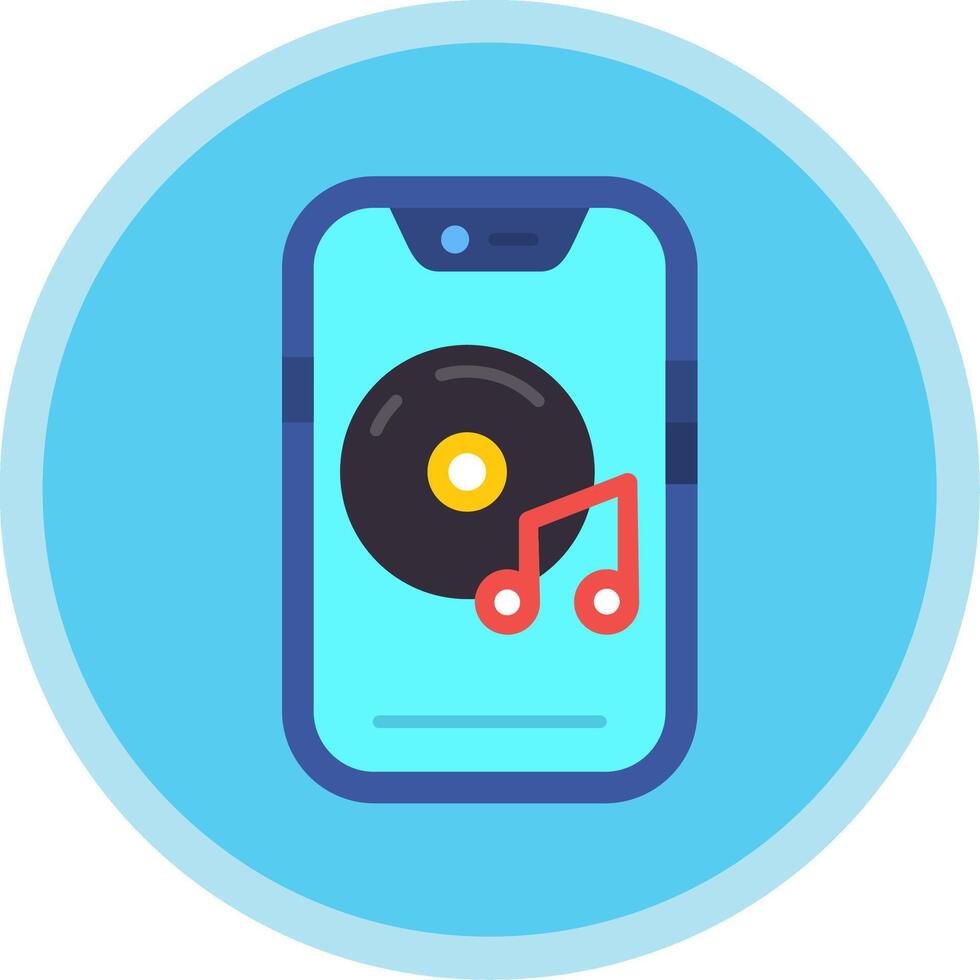 Music player Flat Multi Circle Icon vector