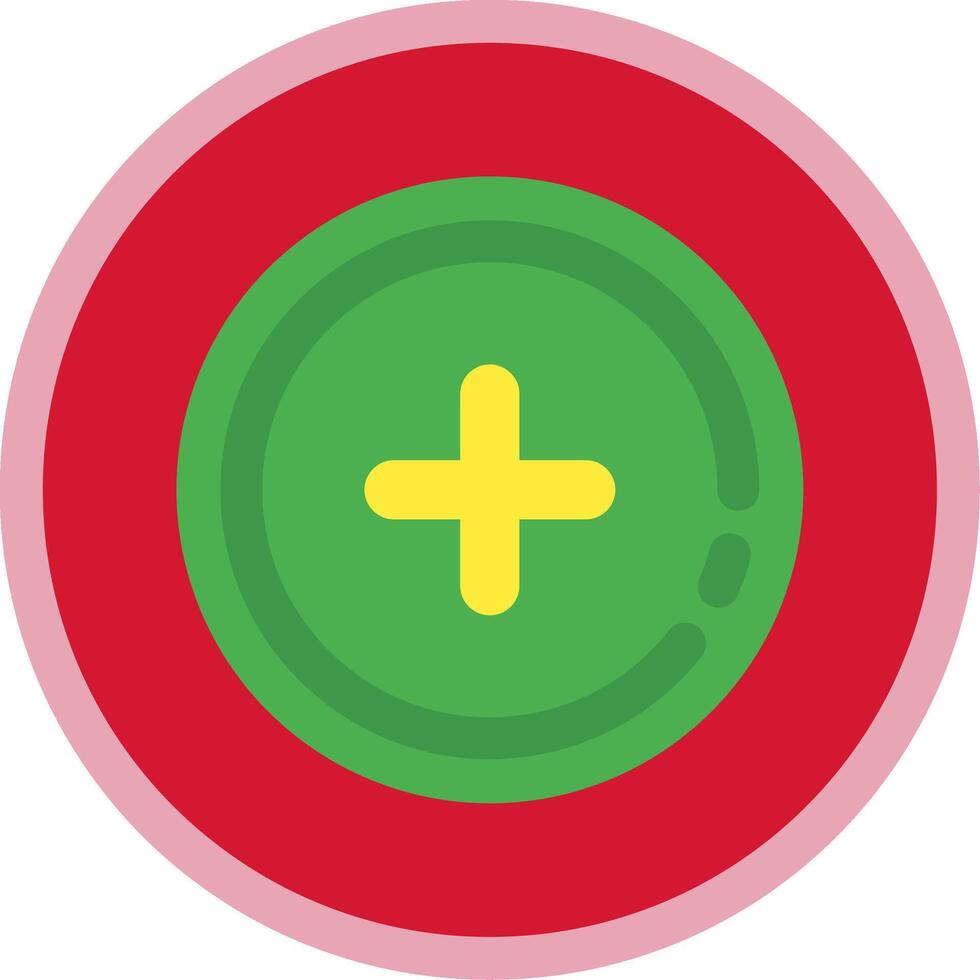 Add 2 Flat Multi Circle Icon vector