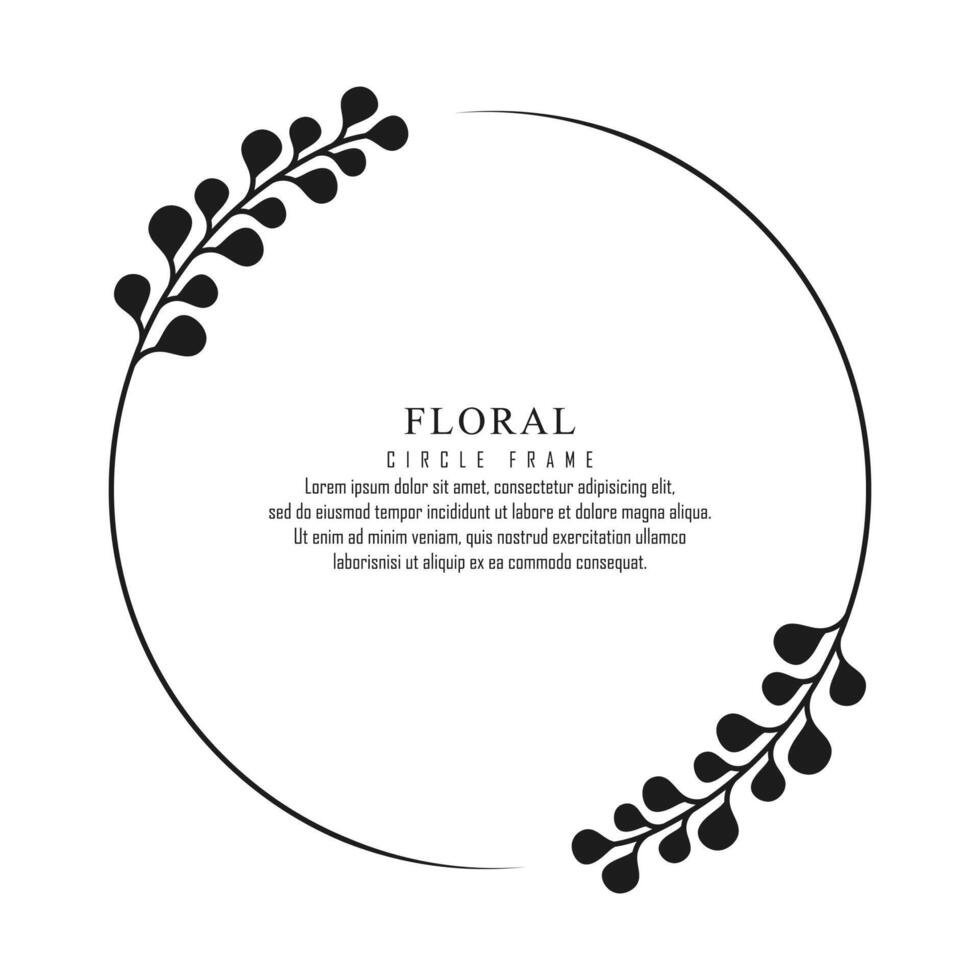 Floral circle frame Wedding invitation frame vector design