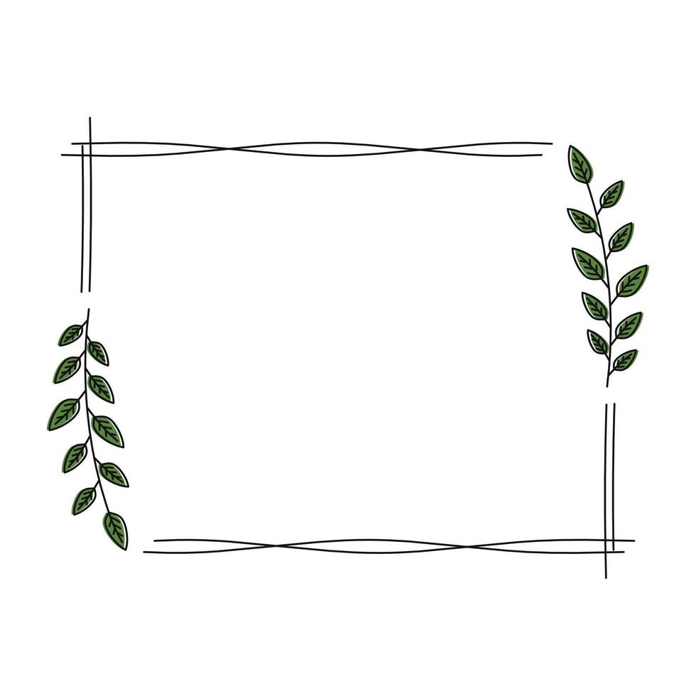 Green floral frame. Wedding invitation frame vector design