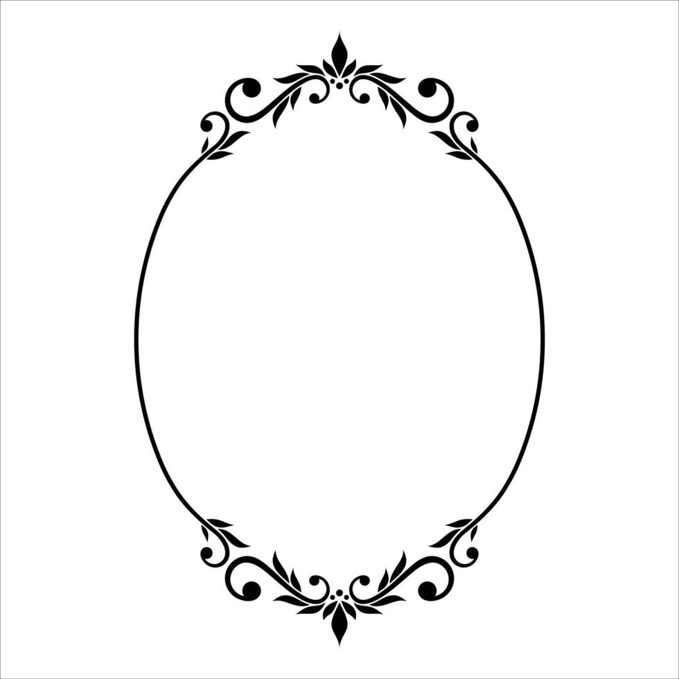 Oval Ornamental frame vector border
