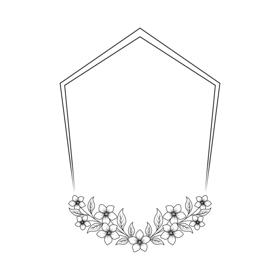 Floral frame. Wedding invitation frame vector design