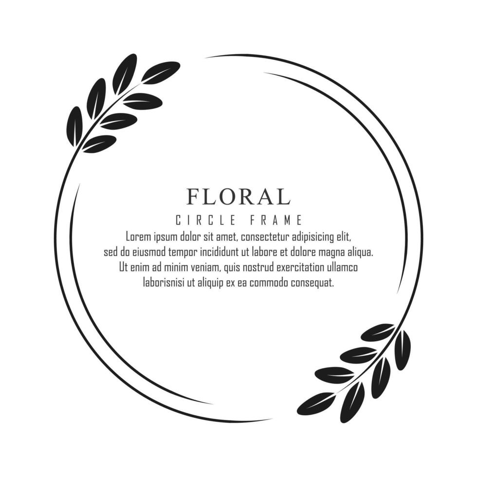 Floral circle frame Wedding invitation frame vector design