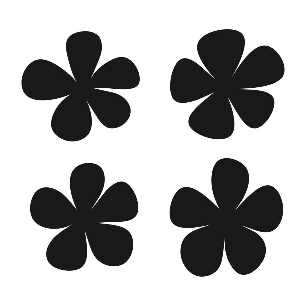 Set of abstract flower shape vector design