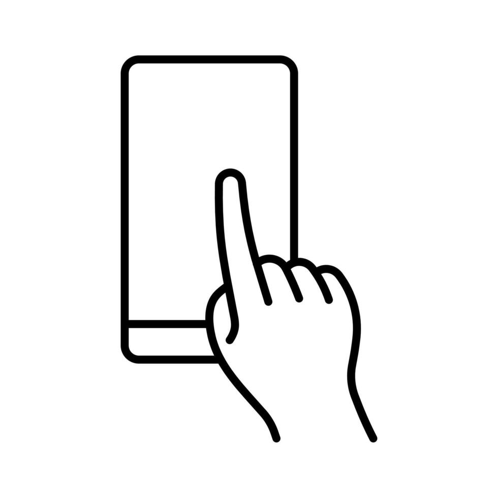 finger touching smartphone screen vector ilustration