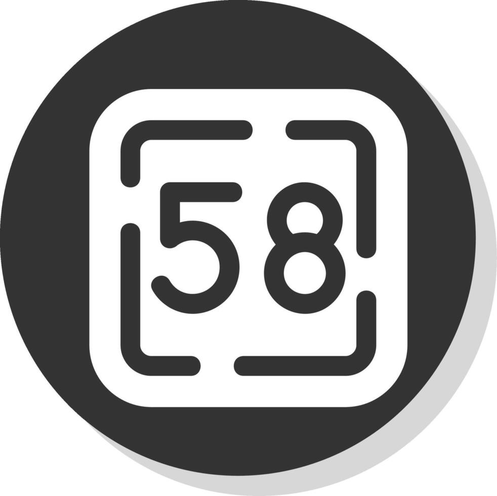 Fifty Eight Glyph Grey Circle Icon vector