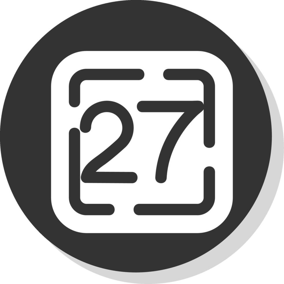 Twenty Seven Glyph Grey Circle Icon vector