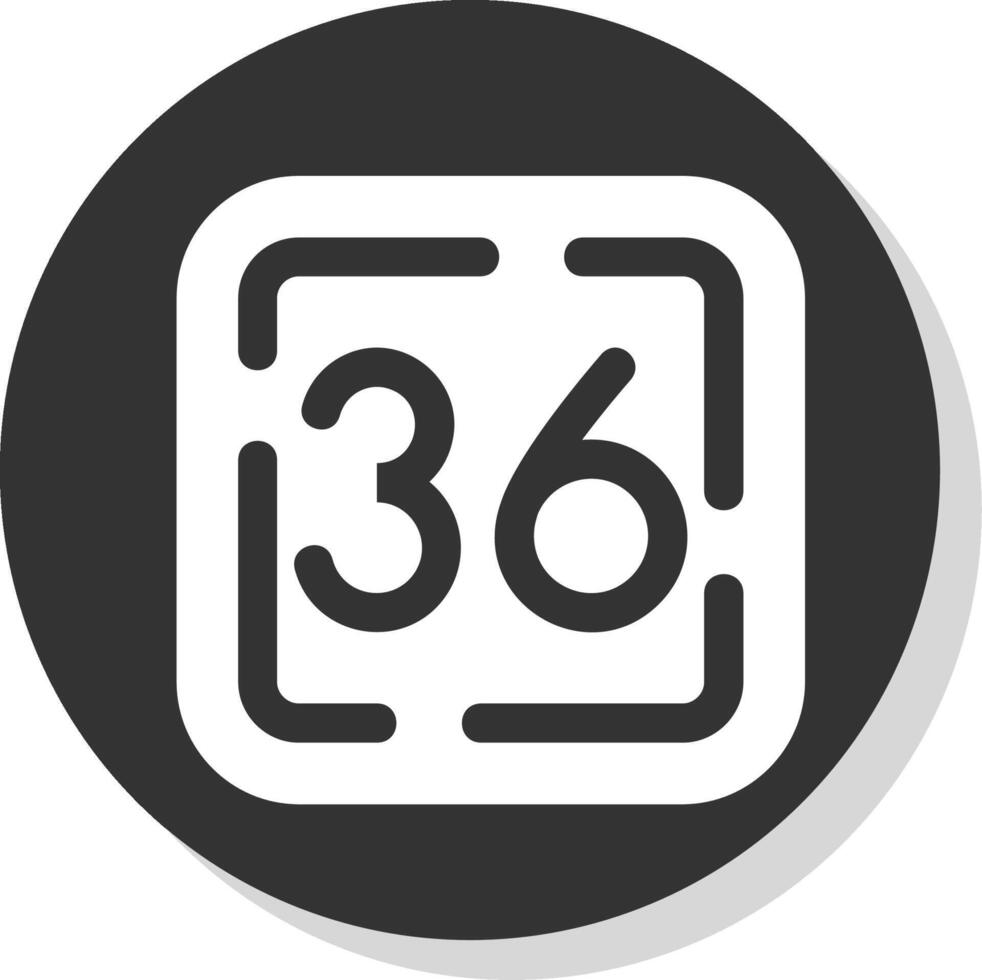Thirty Six Glyph Grey Circle Icon vector