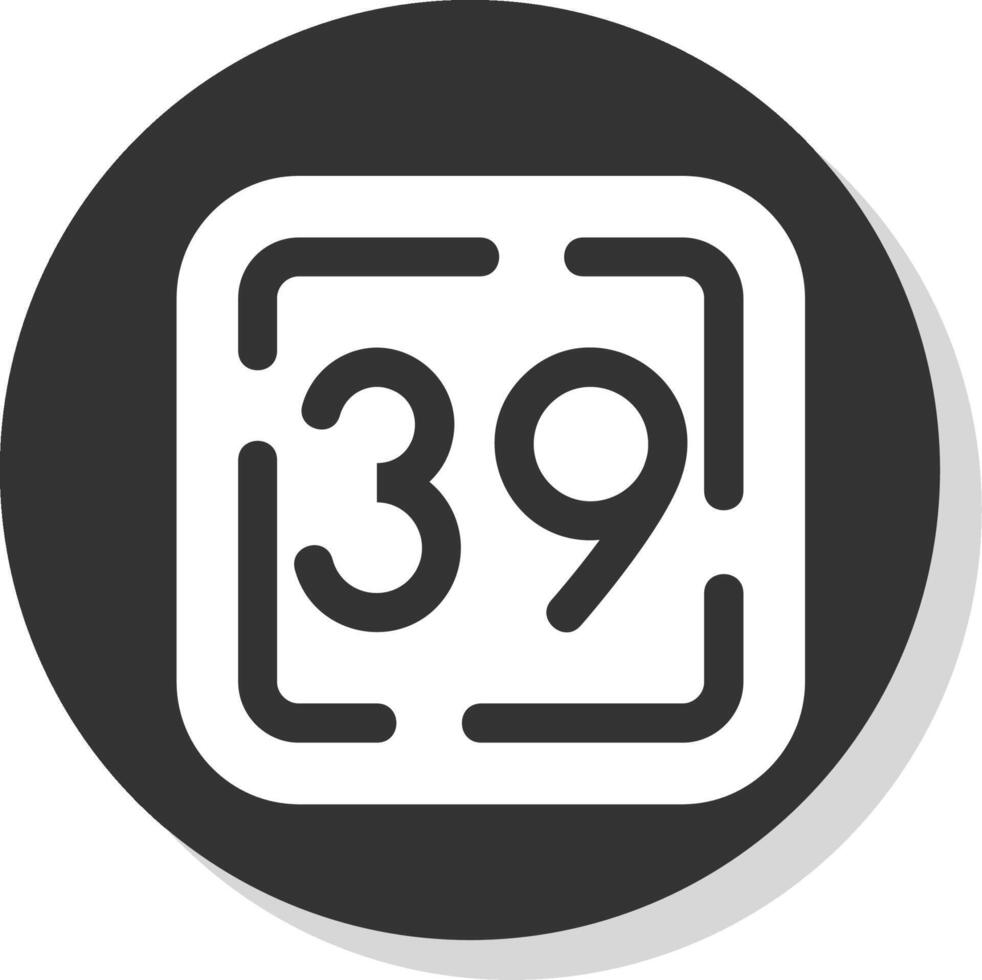 Thirty Nine Glyph Grey Circle Icon vector