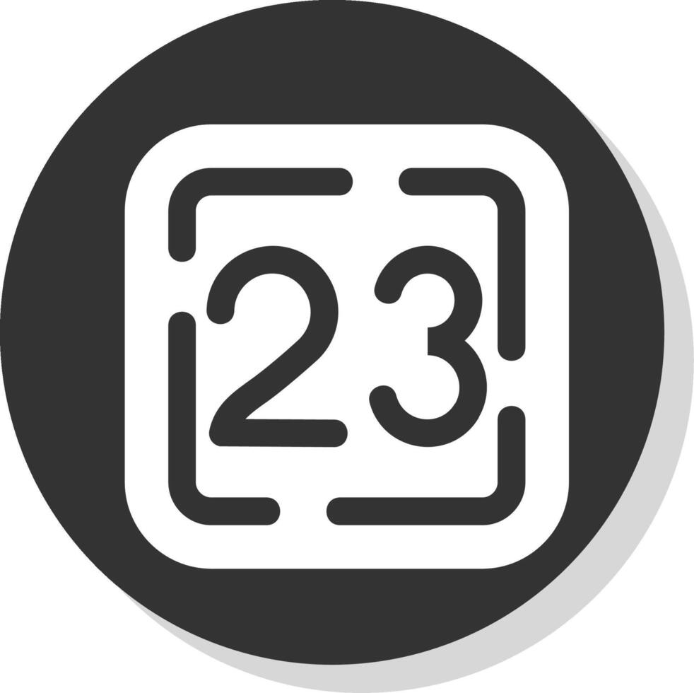 Twenty Three Glyph Grey Circle Icon vector