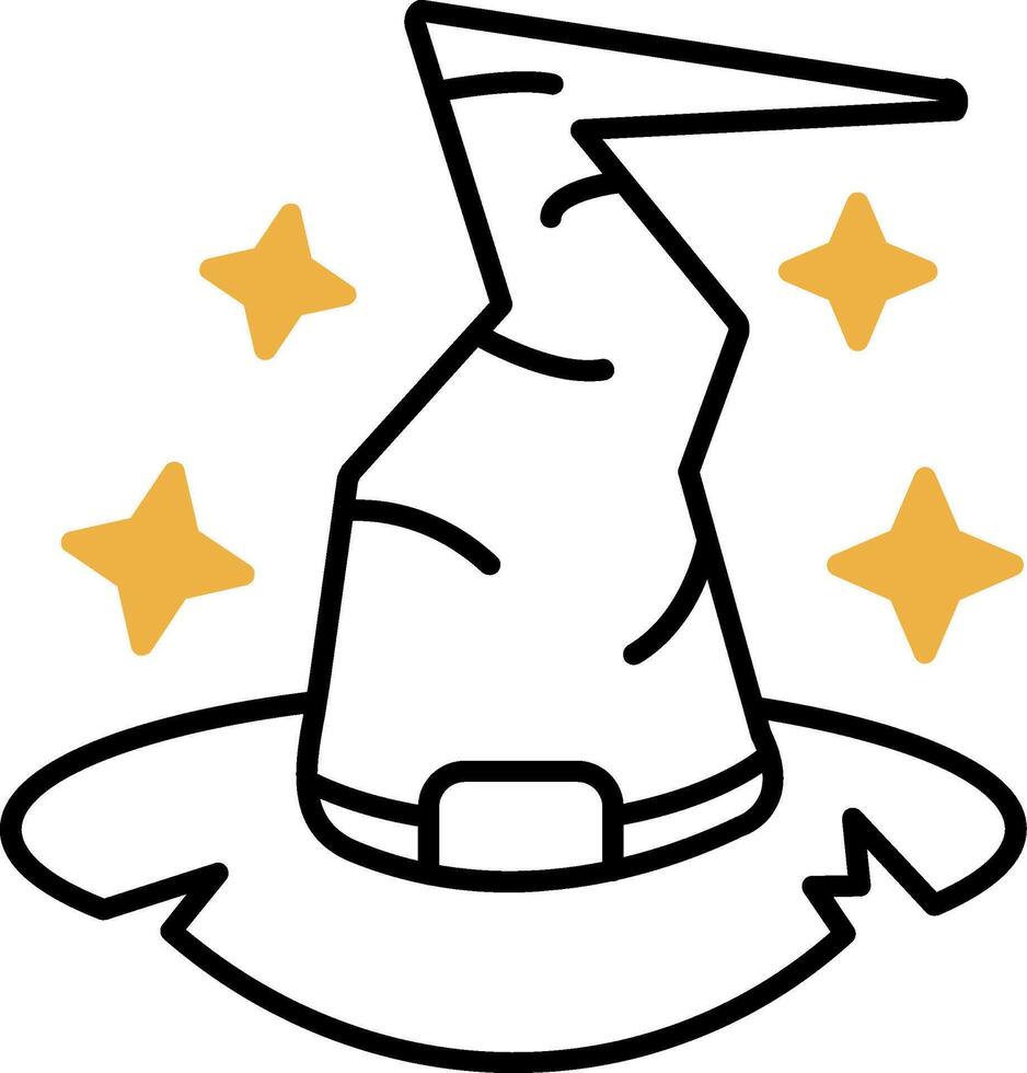 Witch hat Skined Filled Icon vector