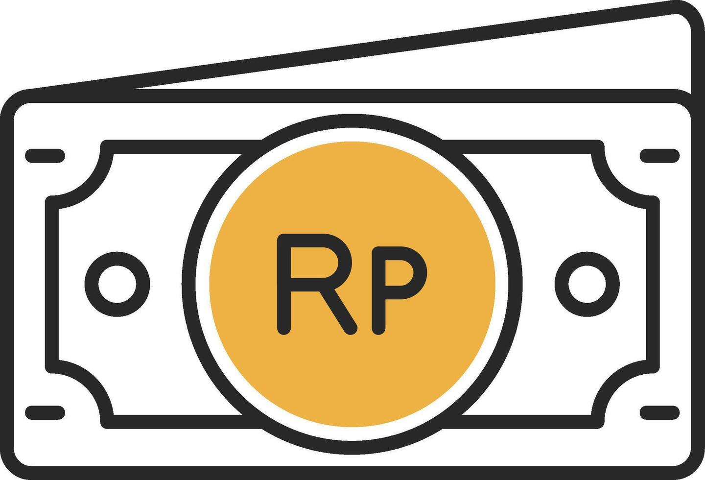 Indonesian rupiah Skined Filled Icon vector