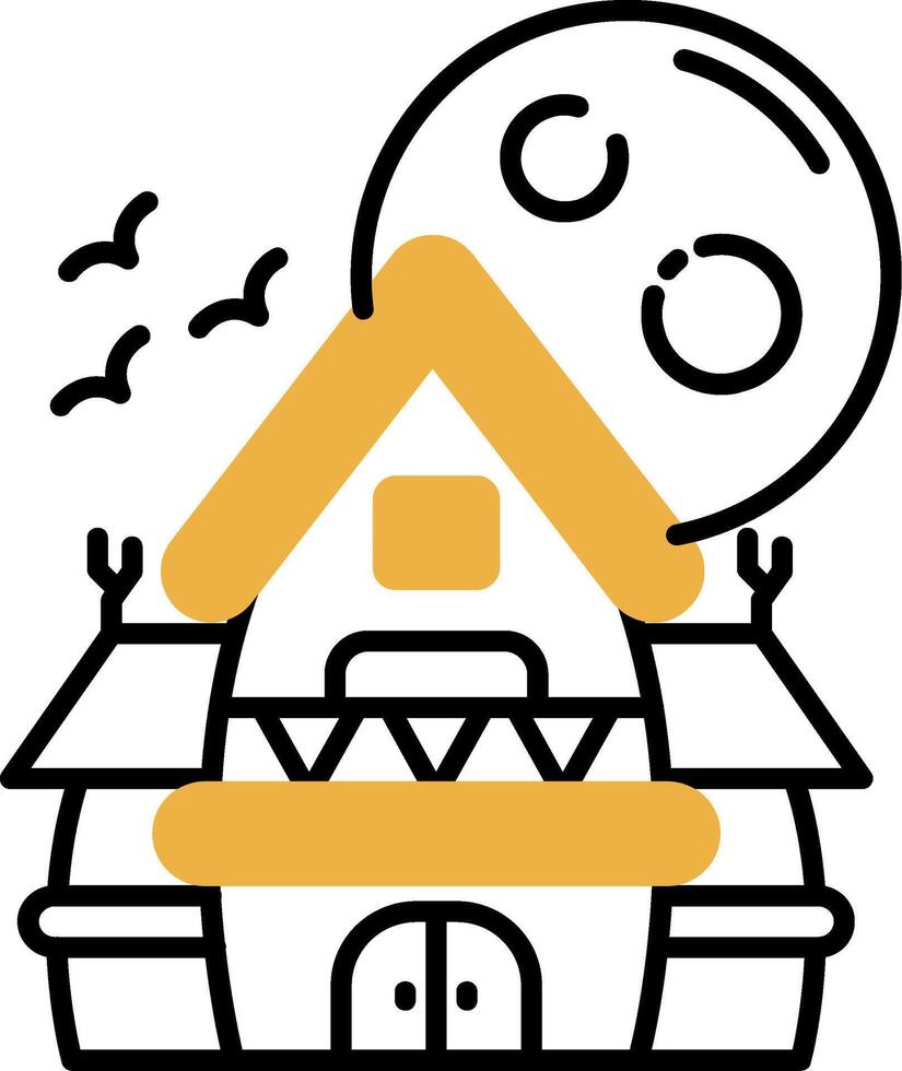 Haunted house Skined Filled Icon vector