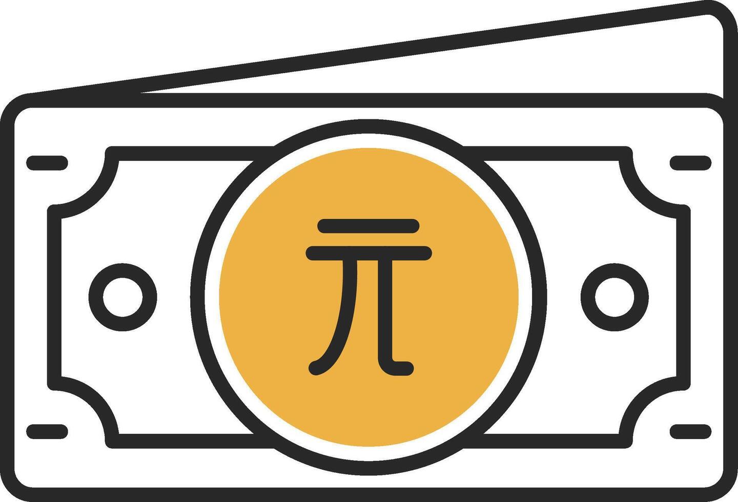 New taiwan dollar Skined Filled Icon vector