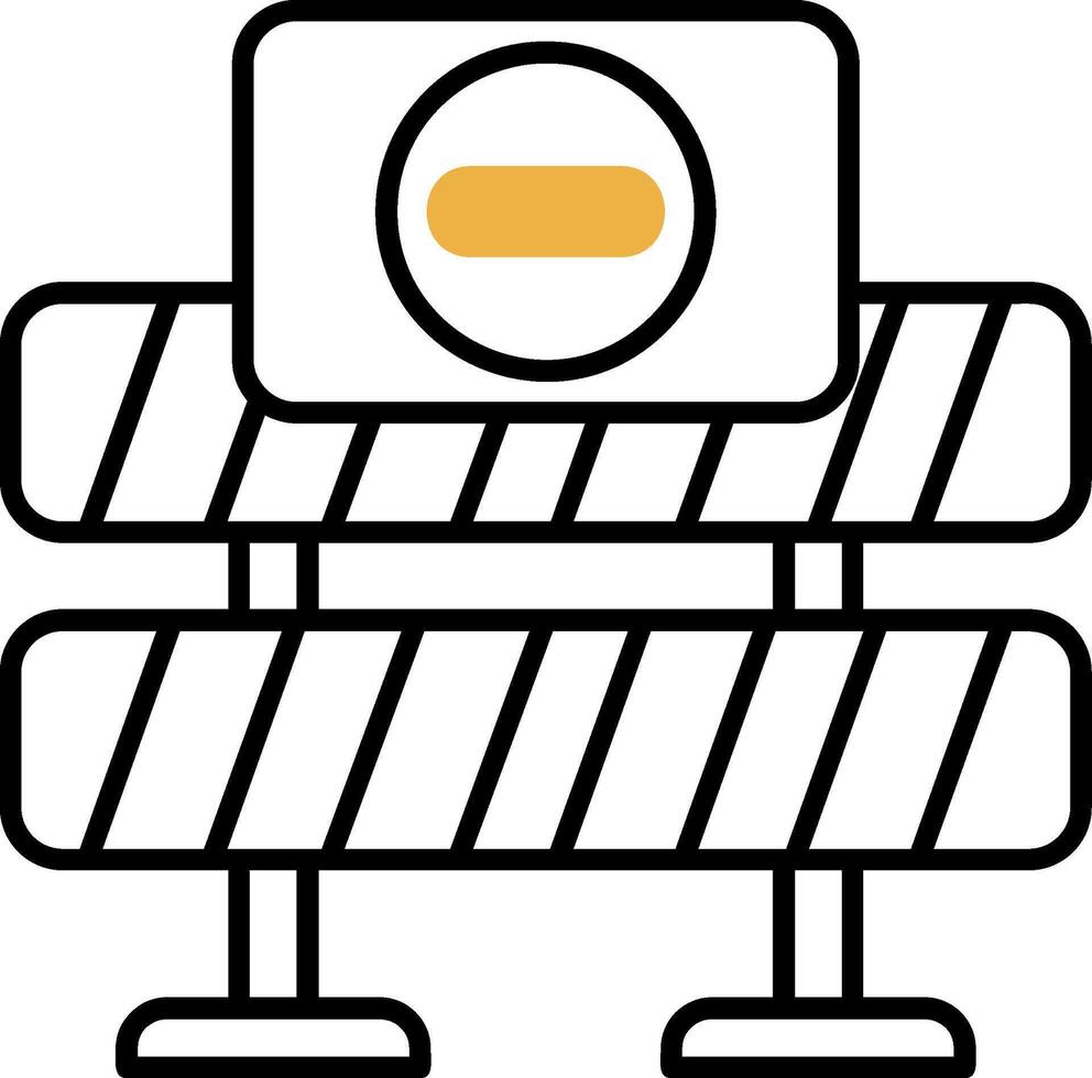 Road closed Skined Filled Icon vector