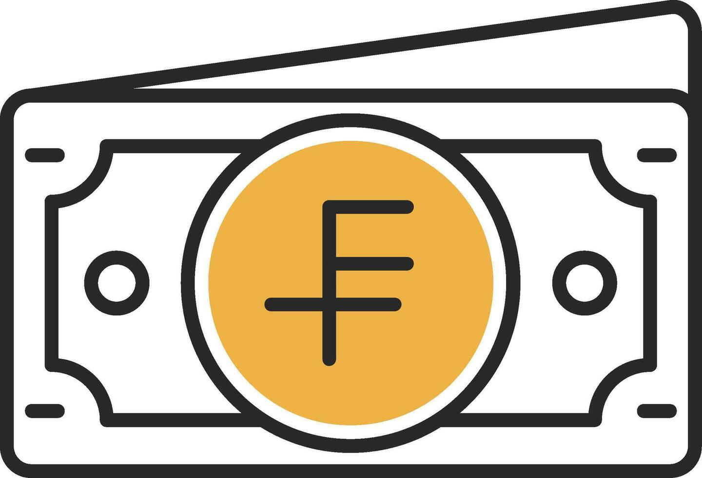 Swiss franc Skined Filled Icon vector