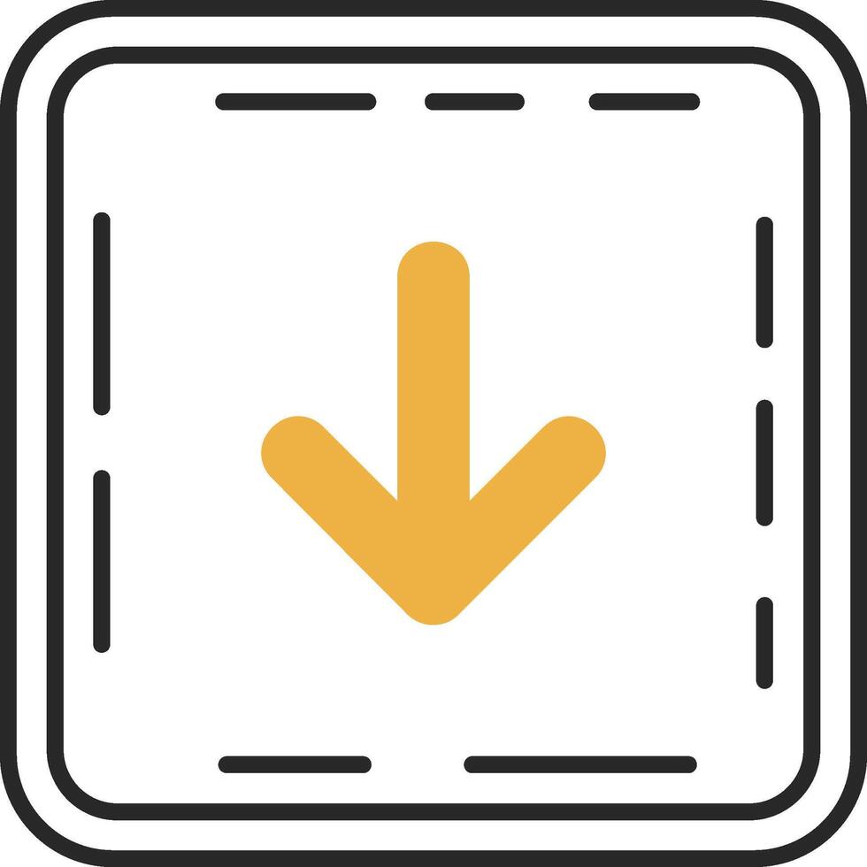 Down arrow Skined Filled Icon vector