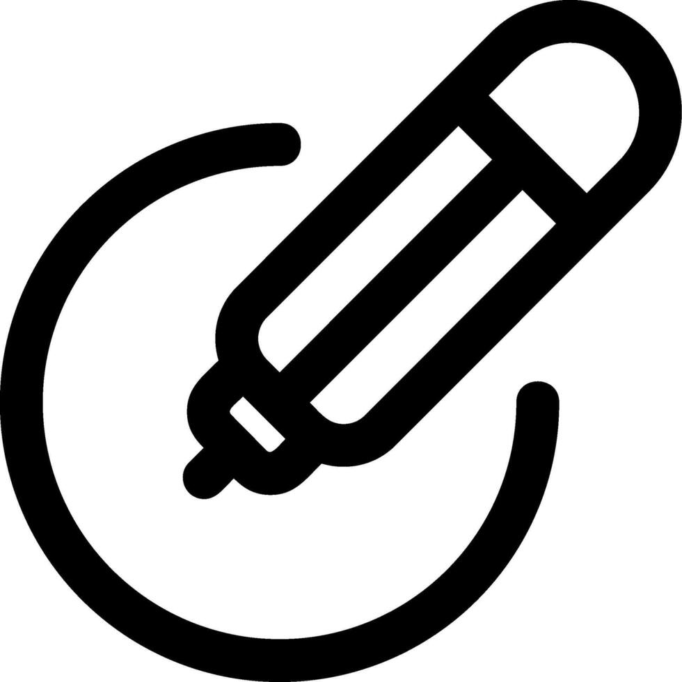 Pencil circle Skined Filled Icon vector