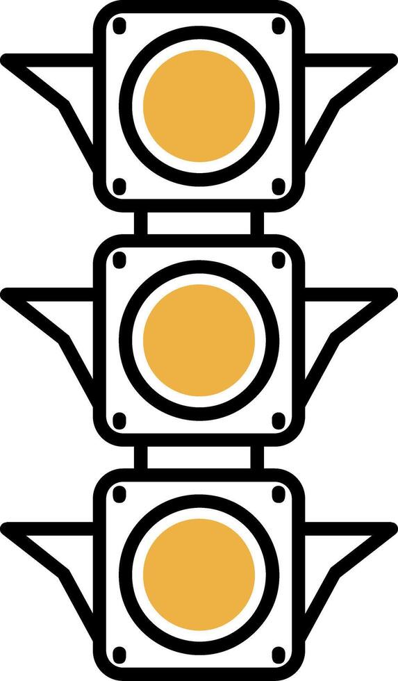 Traffic light Skined Filled Icon vector