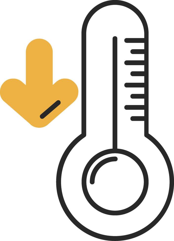 Low temperature Skined Filled Icon vector