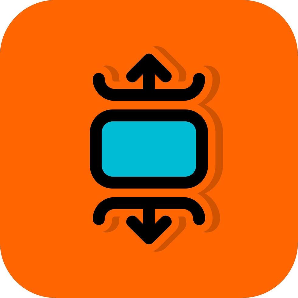 Carousel vertical Filled Orange background Icon vector