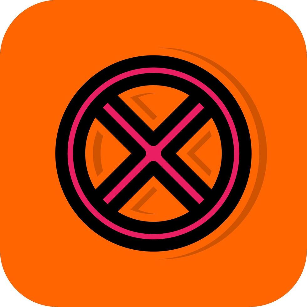Block 2 Filled Orange background Icon vector