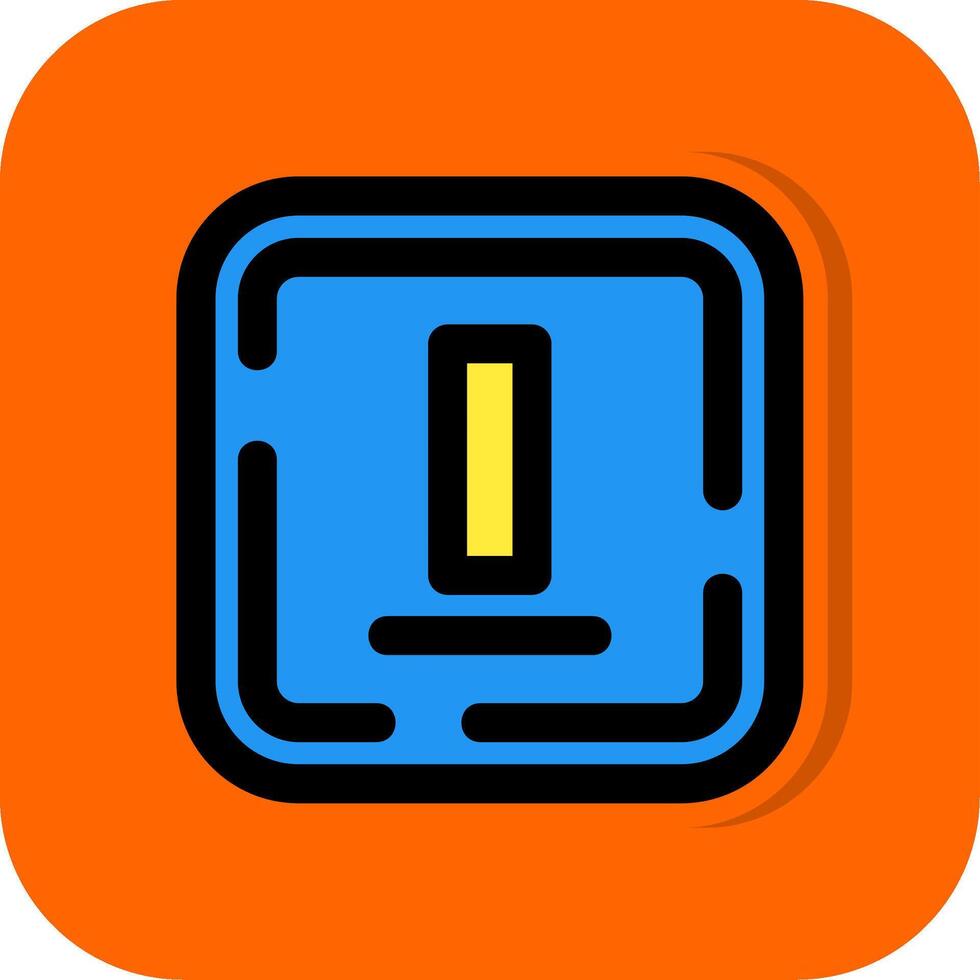 Bottom alignment Filled Orange background Icon vector