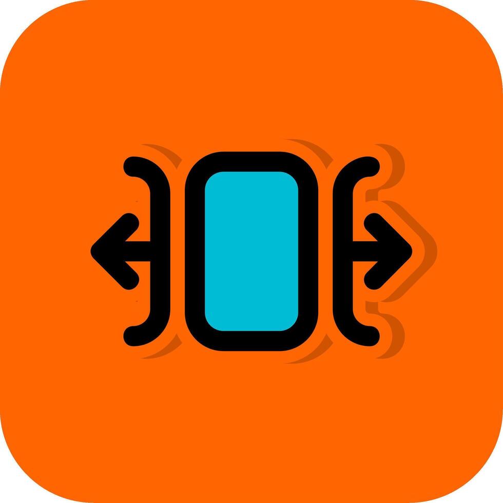 Carousel horizontal Filled Orange background Icon vector