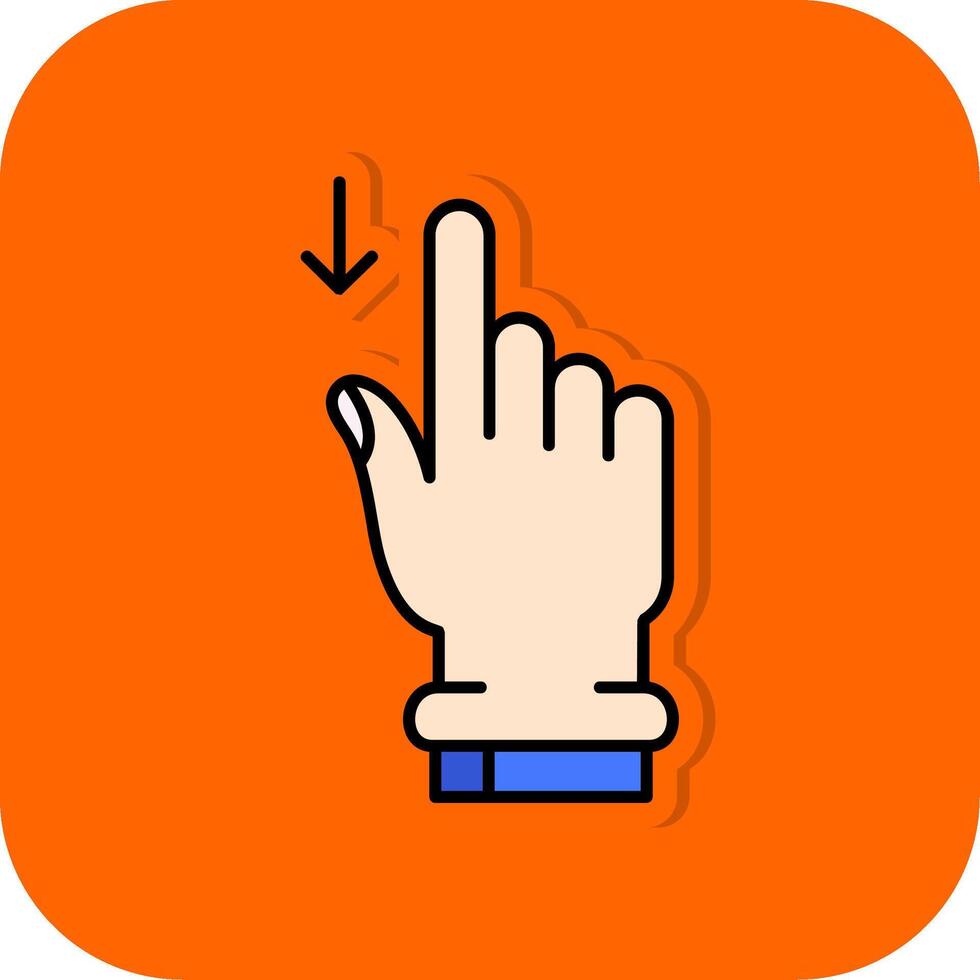 Swipe Down Filled Orange background Icon vector