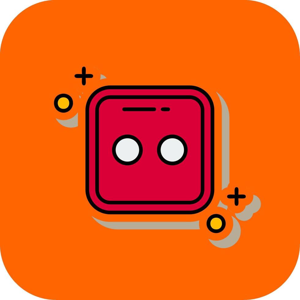 Dice two Filled Orange background Icon vector