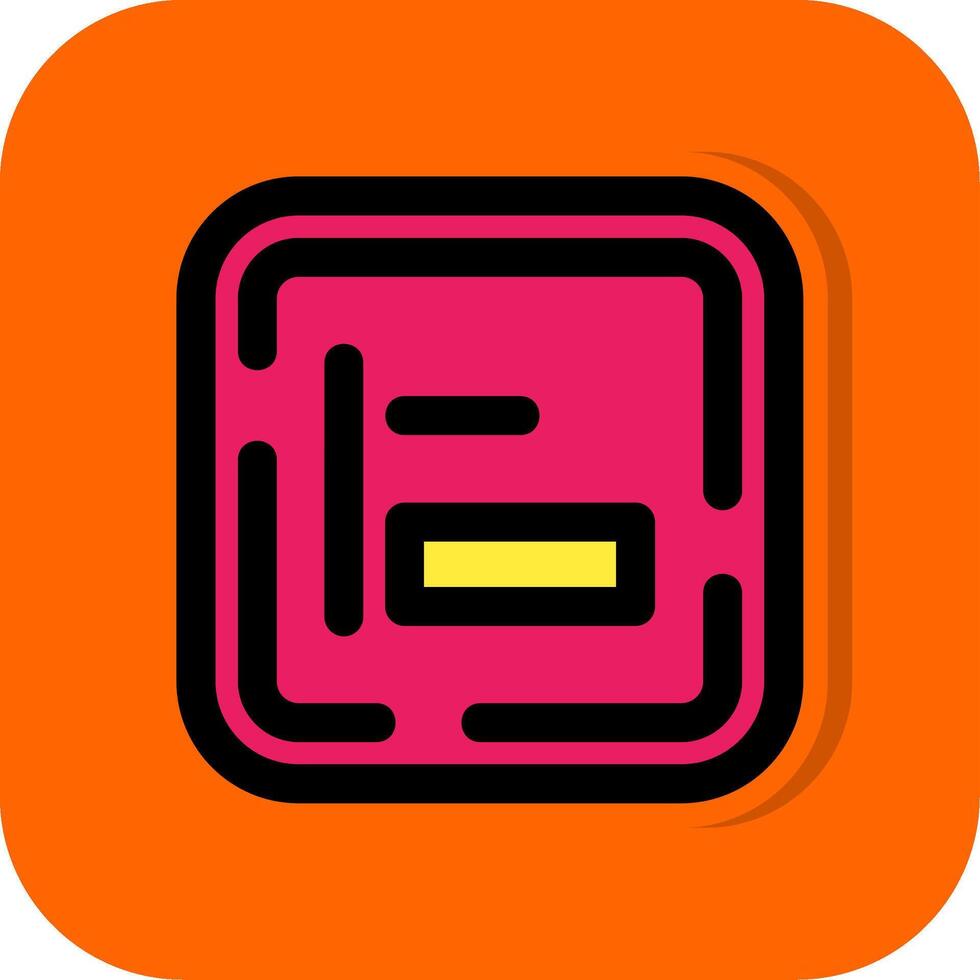 Left alignment Filled Orange background Icon vector