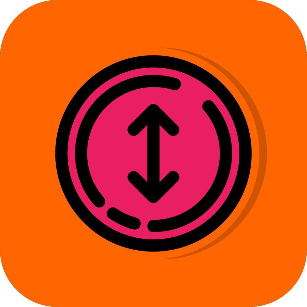 Up and down arrow Filled Orange background Icon vector