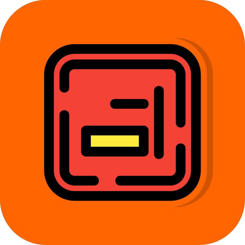 Right alignment Filled Orange background Icon vector