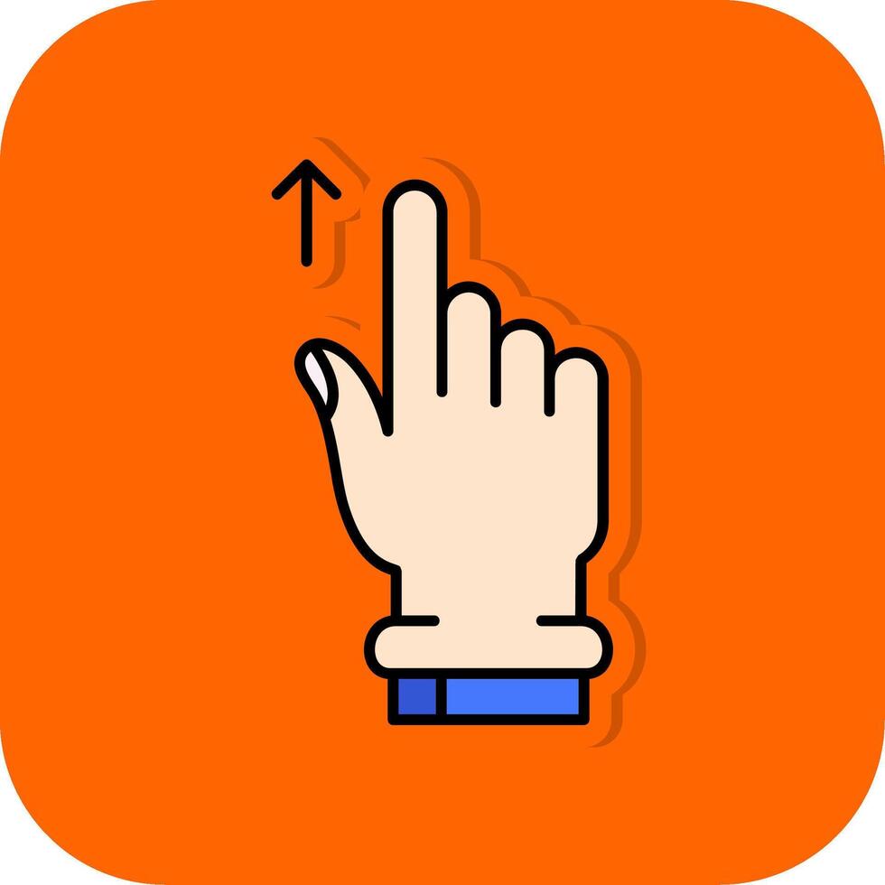 Swipe Up Filled Orange background Icon vector