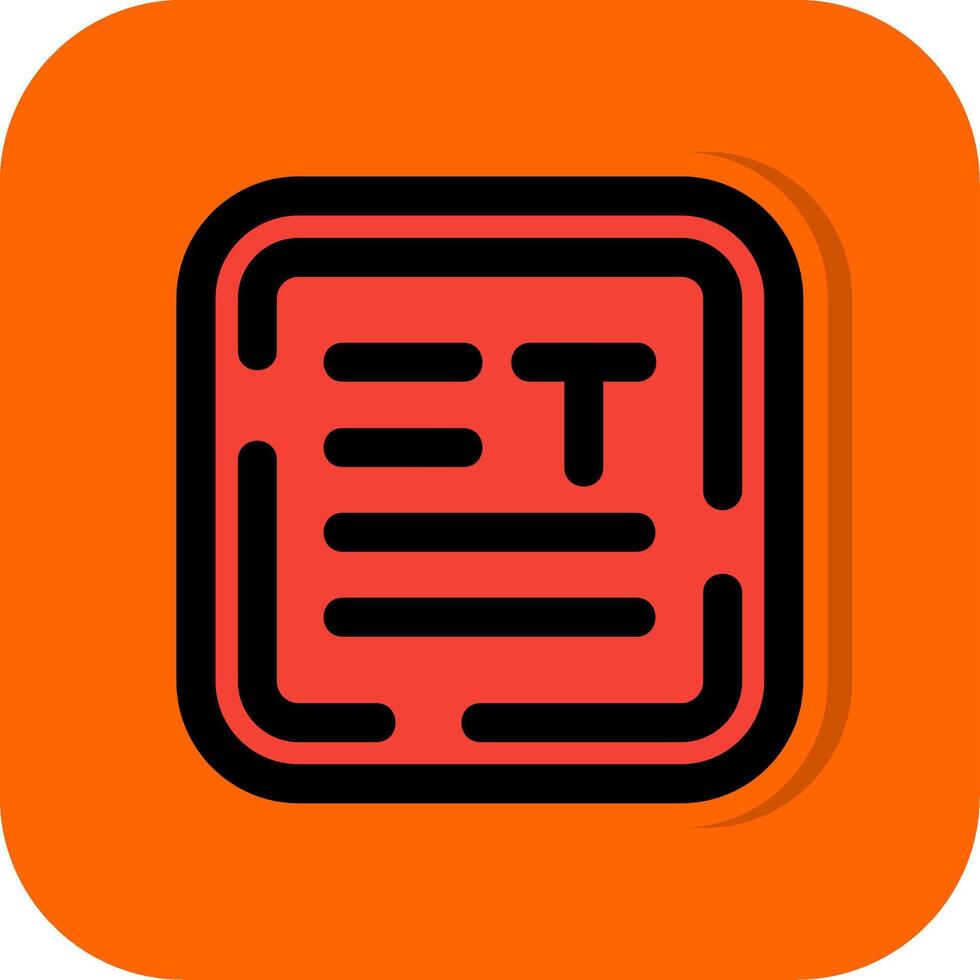 Align text Filled Orange background Icon vector