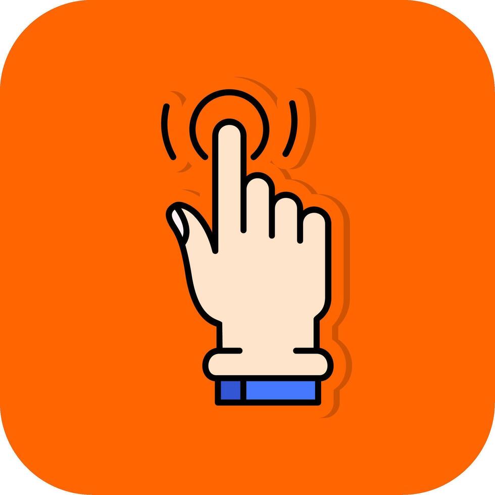 Tap and Hold Filled Orange background Icon vector
