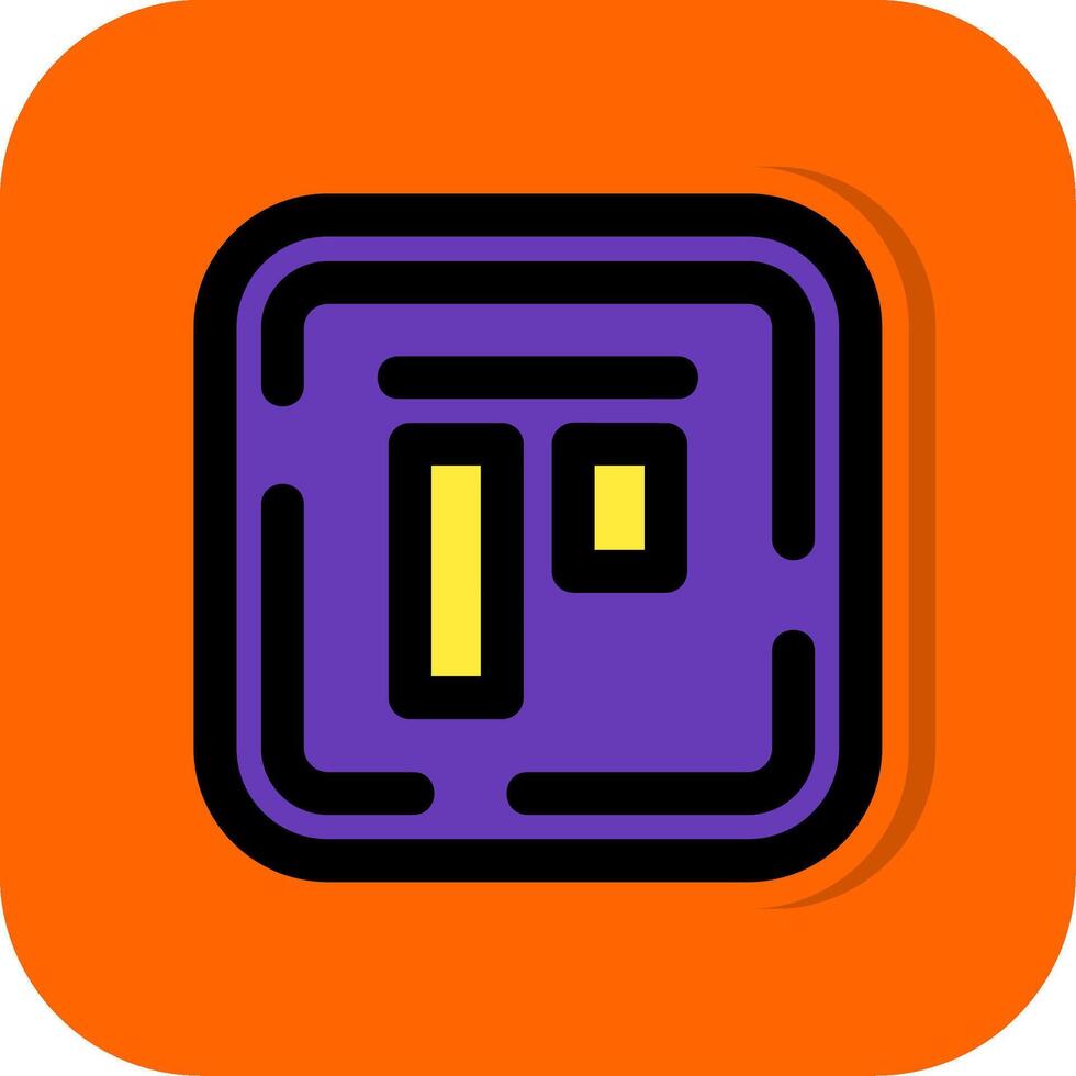 Top alignment Filled Orange background Icon vector