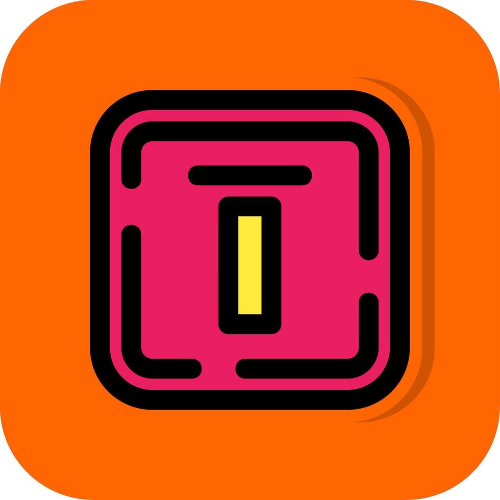Top alignment Filled Orange background Icon vector