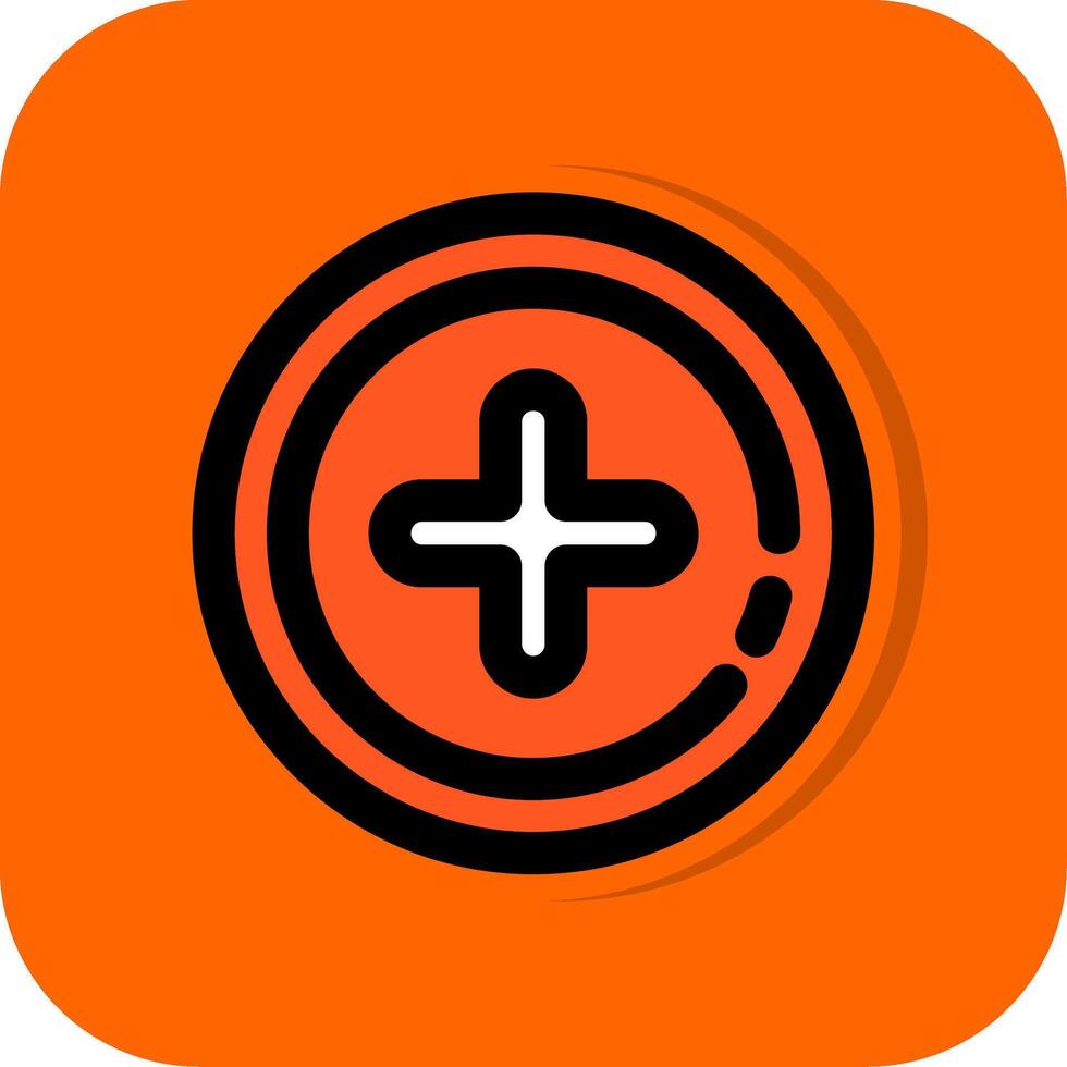 Add 2 Filled Orange background Icon vector