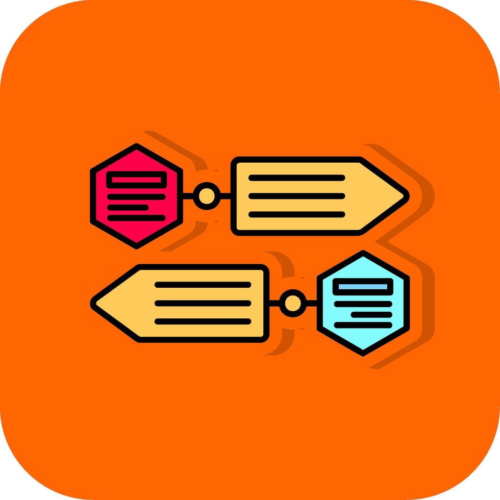Infographic elements Filled Orange background Icon vector
