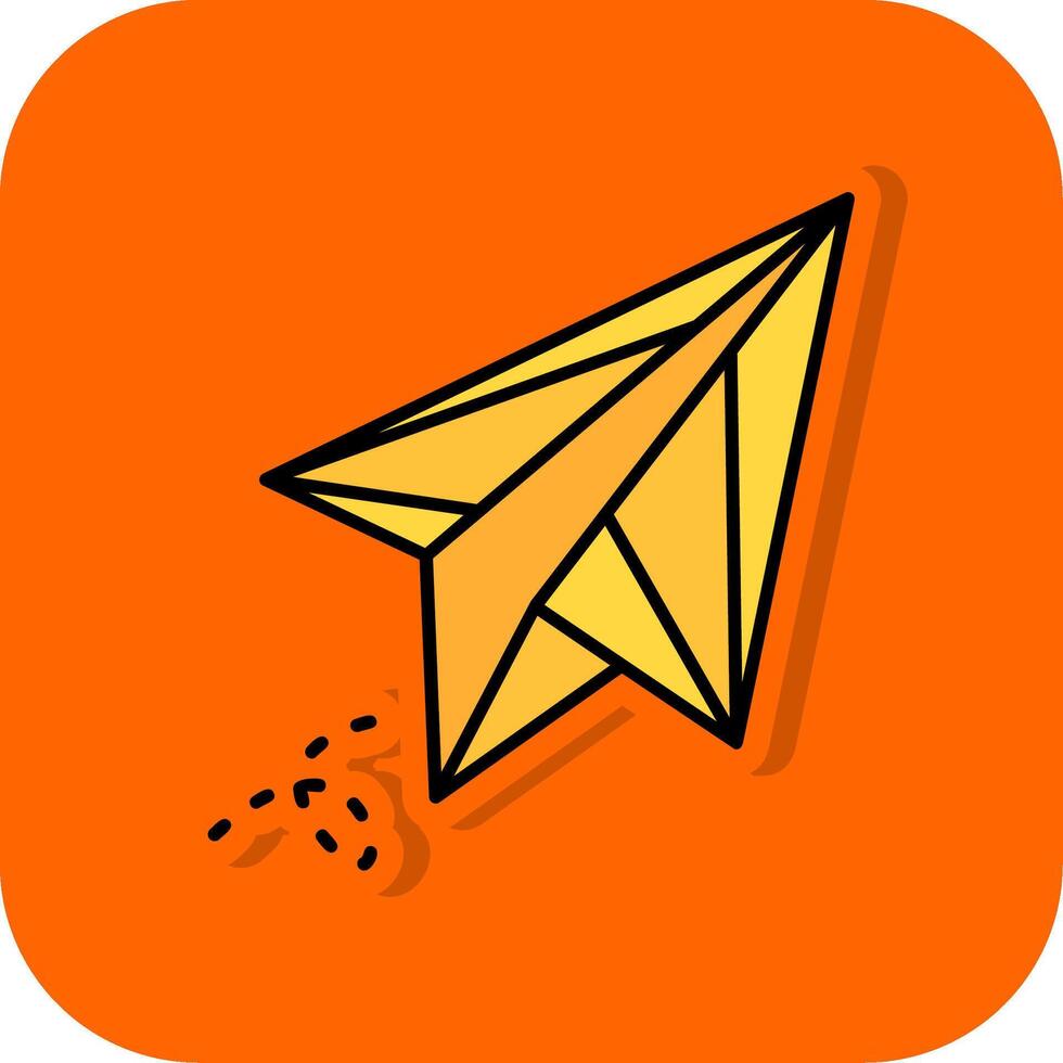 Paper plane Filled Orange background Icon vector